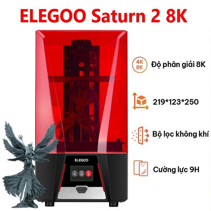 Máy in 3D resin ELEGOO Saturn 2 8K với màn hình LCD Mono 10 inch